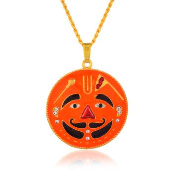 Brass gold meenakari salasar balaji pendant for men 1