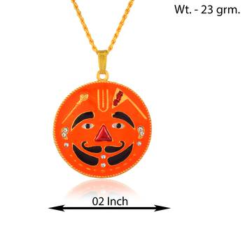 Brass gold meenakari salasar balaji pendant for men 2
