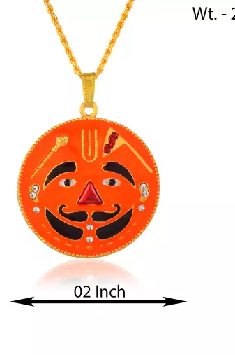 Brass gold meenakari salasar balaji pendant for men