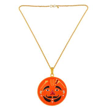 Brass gold meenakari salasar balaji pendant for men 3