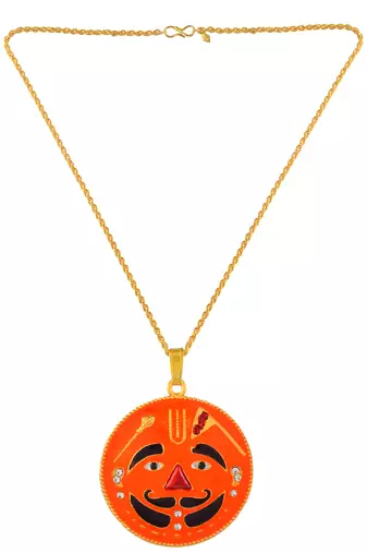 Brass gold meenakari salasar balaji pendant for men