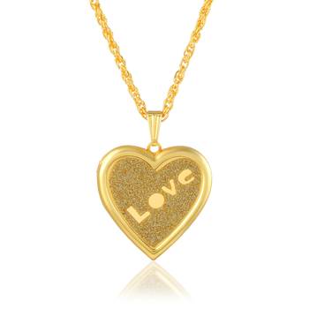 Gold plated golden drussy foil heartshape photo locket openable pendant 1