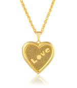 Gold plated golden drussy foil heartshape photo locket openable pendant