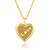 Gold plated golden drussy foil heartshape photo locket openable pendant