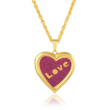 gold plated violet drussy foil heartshape photo locket openable pendant 1