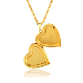 gold plated violet drussy foil heartshape photo locket openable pendant 2