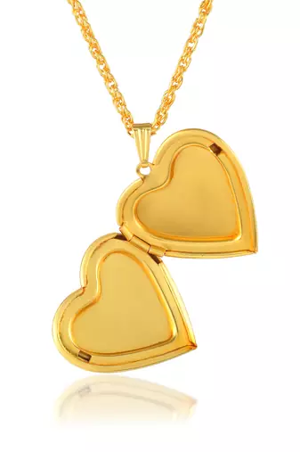 gold plated violet drussy foil heartshape photo locket openable pendant