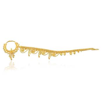 Brass gold plated traditional nath wedding jewellery for women 2