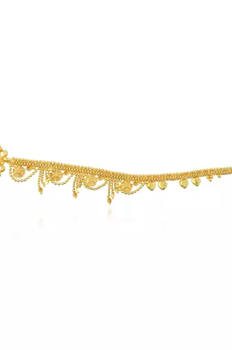 Brass gold plated traditional nath wedding jewellery for women