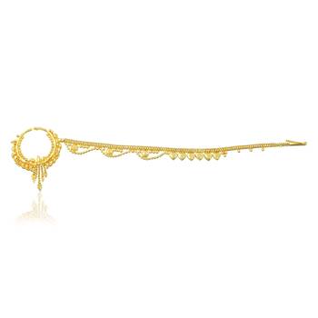 Brass gold plated traditional nath wedding jewellery for women 2