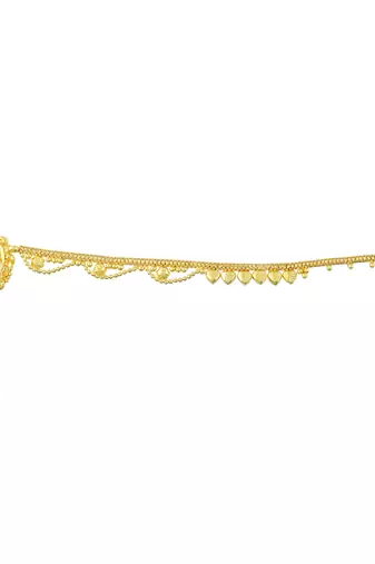 Brass gold plated traditional nath wedding jewellery for women