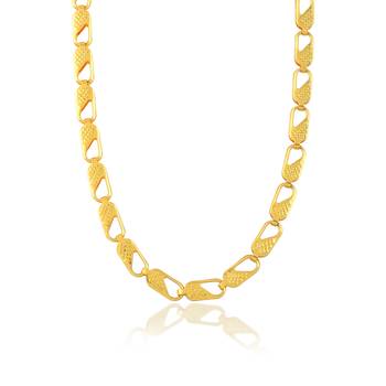 Brass micron gold chain necklace and bangle set 2