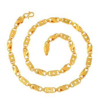 Brass gold combo of chain necklace and bracelet fashion jewellery 3