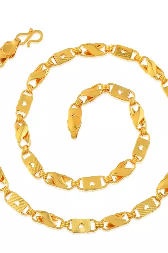 Brass gold combo of chain necklace and bracelet fashion jewellery