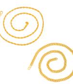 Brass gold plated combo of 2 chain necklace