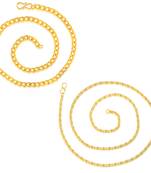 Brass gold plated combo of 2 chain necklace