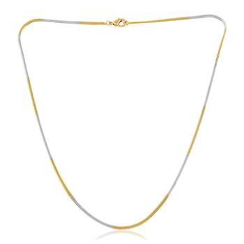 Brass dual tone gold silver two tone plating snake chain necklace men women 1