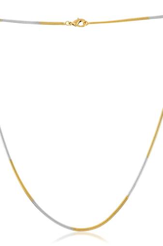 Brass dual tone gold silver two tone plating snake chain necklace men women