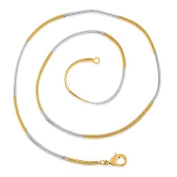Brass dual tone gold silver two tone plating snake chain necklace men women 2