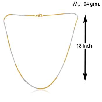 Brass dual tone gold silver two tone plating snake chain necklace men women 4