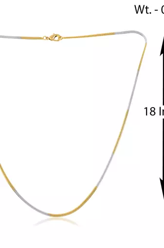Brass dual tone gold silver two tone plating snake chain necklace men women