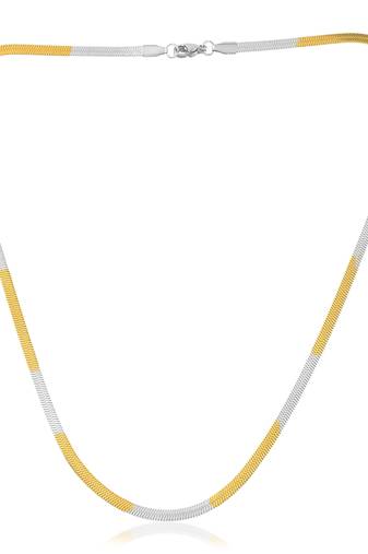 Brass dual tone gold silver two tone plating snake chain necklace men women