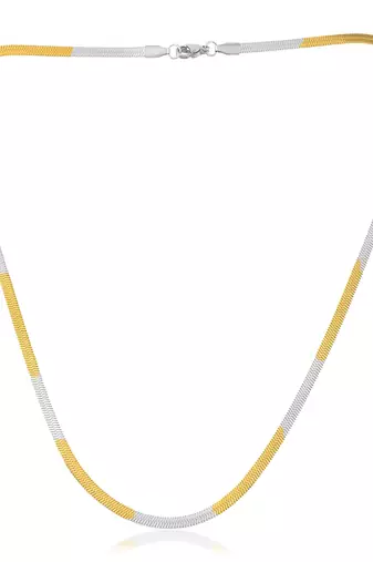 Brass dual tone gold silver two tone plating snake chain necklace men women