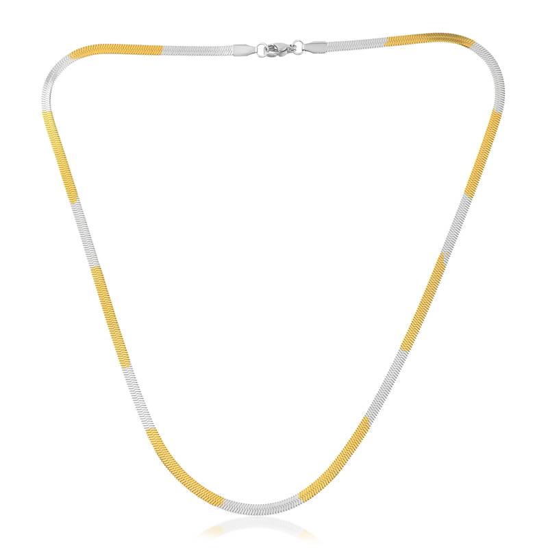 Brass dual tone gold silver two tone plating snake chain necklace men women