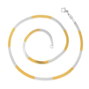 Brass dual tone gold silver two tone plating snake chain necklace men women 3