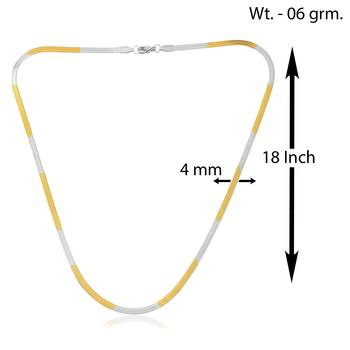 Brass dual tone gold silver two tone plating snake chain necklace men women 4