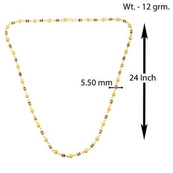 Brass gold plated meenakari tradtional chain necklace bead mala for women 4
