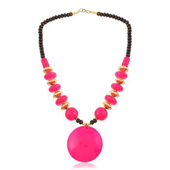 Pink opal statement necklace for women 1