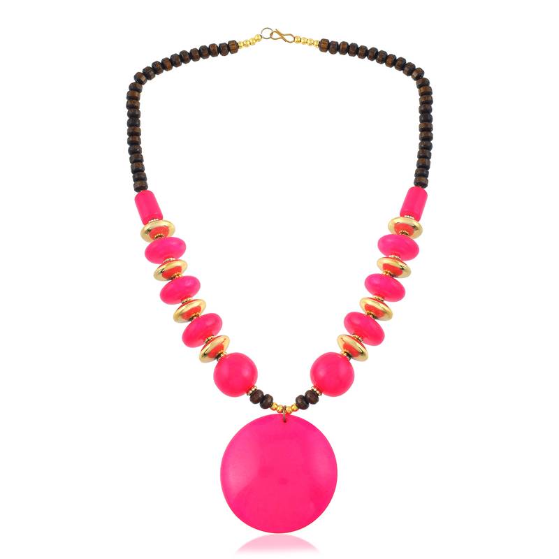 Pink opal statement necklace for women