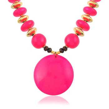 Pink opal statement necklace for women 2