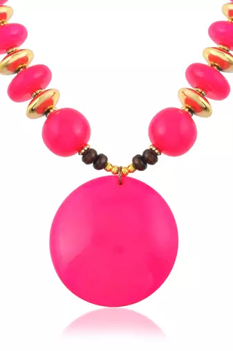 Pink opal statement necklace for women