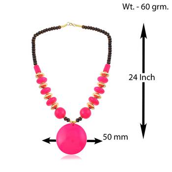 Pink opal statement necklace for women 3