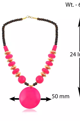 Pink opal statement necklace for women