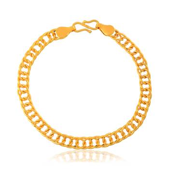 Brass gold plated interlink bracelet unisex 1
