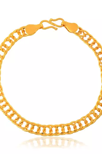 Brass gold plated interlink bracelet unisex