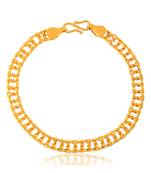 Brass gold plated interlink bracelet unisex