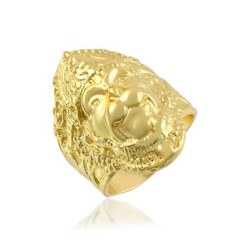 Brass gold plated bajrang bali hanuman balaji bold finger ring for men 1