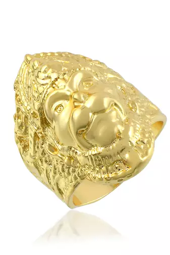Brass gold plated bajrang bali hanuman balaji bold finger ring for men