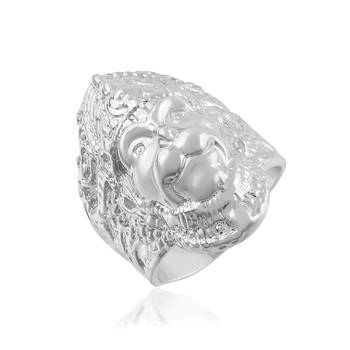 Brass silver plated bajrang bali hanuman balaji bold finger ring for men 1