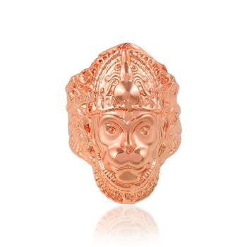 Brass pure copper bajrang bali hanuman balaji bold finger ring for men 2