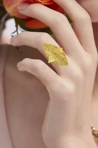 Brass micron 24kt handmade jewellery traditional finger ring for women