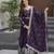 Voilet Pure Dimond Silk Wedding Wear Long Gown
