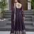 Voilet Pure Dimond Silk Wedding Wear Long Gown