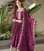 Rani Color Heavy Crush Silk Wedding Wear Embroidery Work Long Gown