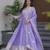 Lavener Color Crunchy Silk Wedding Wear Embroidery Work long gown