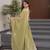 Olive Crunchy Silk Wedding Wear Embroidery Work long gown